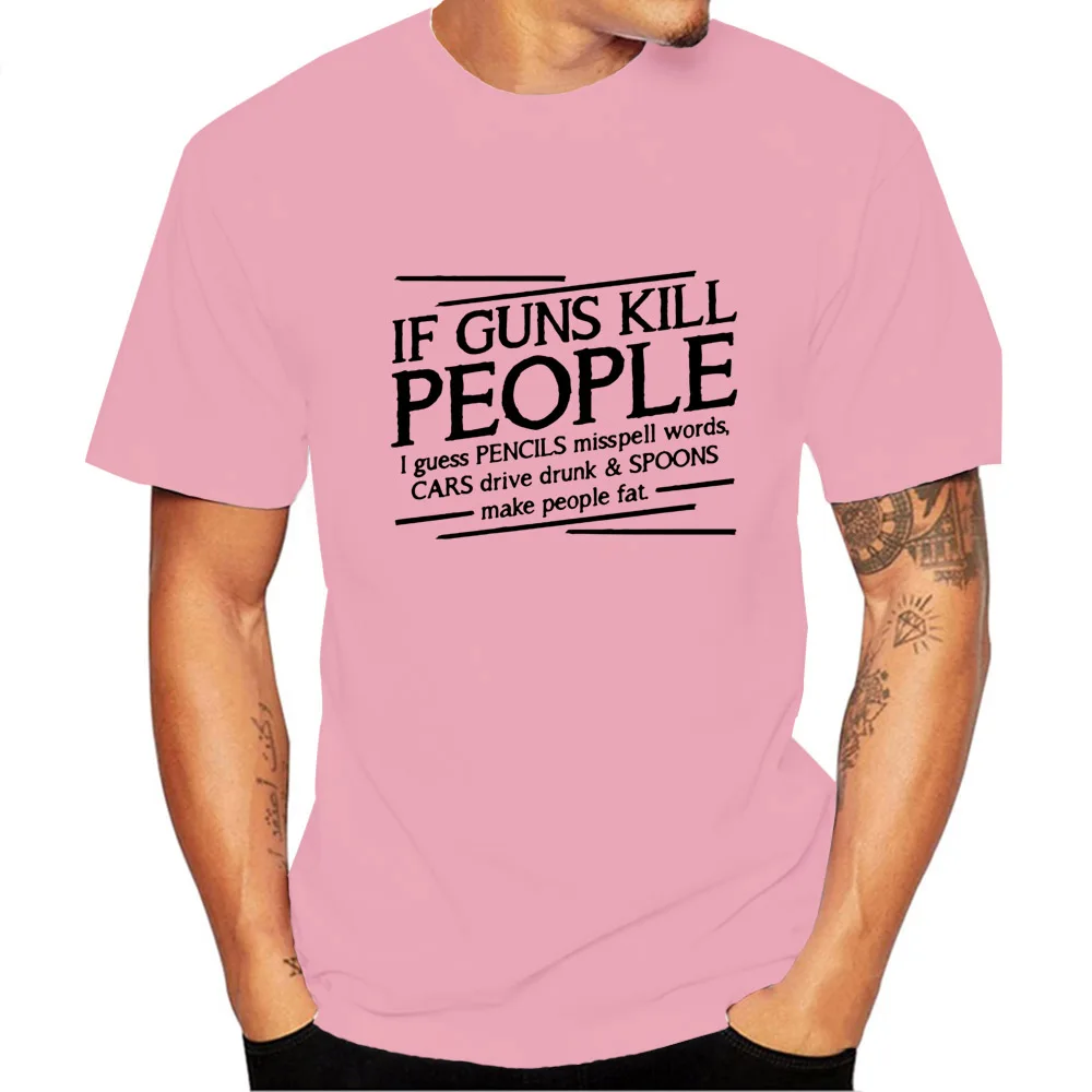 Мужская футболка с коротким рукавом Guns Kill People модная короткими рукавами и