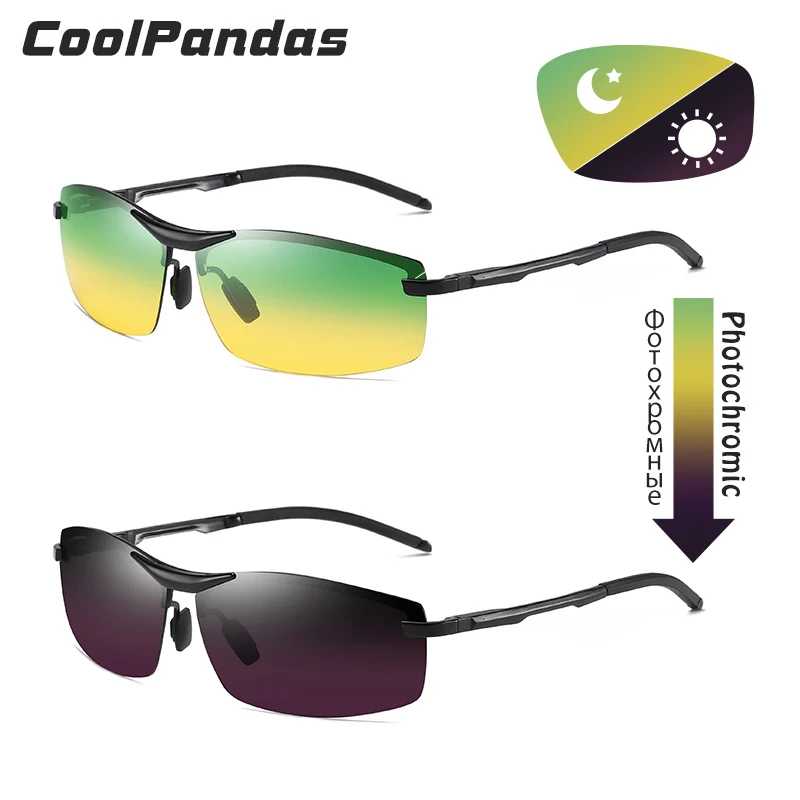 CoolPandas Photochromic Polarized Sunglasses Man Day Night Vision