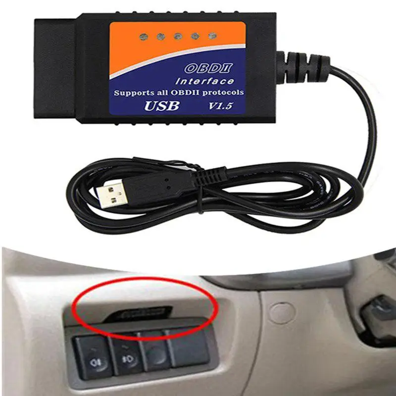 ELM327 V1.5 OBD2 Профессиональный инструмент диагностики неисправностей автомобиля диагностический сканер автомобиля линия контрольный инструмент для Android/IOS