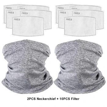 

Headwear With PM2.5 Filters Multifunctional Face Mask Elastic Seamless Balaclava Neck Gaiter Non-Slip Outdoor Cycling Breathable