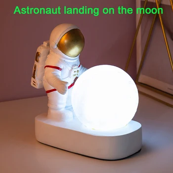 

Astronaut Spaceman Moon Night Light Bedroom Bedside Desktop Creative Decoration Table Lamp Gift Light For Children Baby Kids