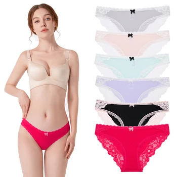 

Annilove Sexy Lace Underwear Women Seamless Panties Milk Shreds Comfort Lingerie Low Rise Underpants 6pcs/lot