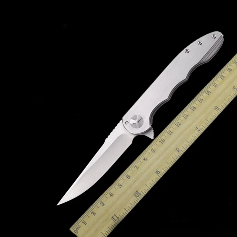 OEM Качество 7076 EDC Складной нож ручка из нержавеющей стали с 8cr13mov стальным лезвием Карманный Походный рыболовный нож Инструменты