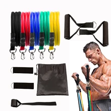 

Indoor and Outdoor Fitness Sports Latex Resistance Bands Workout Exercise Pilates Yoga Crossfit Fitness Tubes Pull Rope 11Pcs