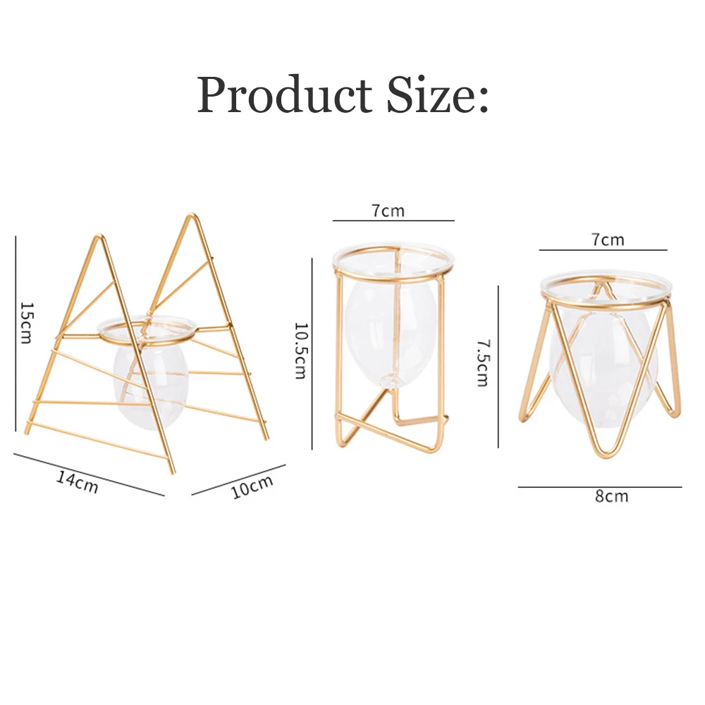 Nordic Iron Line Flowers Vase Metal Plant Holder Hydroponic Plant Flower Vase Terrarium Container Desktop Tabletop Home Decor 1