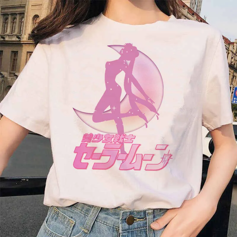 Sailor Moon 90s забавная футболка кофта с капюшоном футболка Эстетическая кошка аниме Женская Милая футболка Kawaii тройники мода Ullzang
