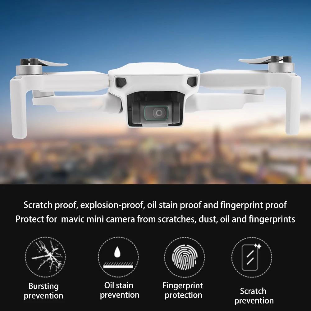 Для радиоуправляемого дрона DJI Mavic мини-Дрон Камера объектив защитная пленка Экран Защитная крышка аксессуары 2 шт. в наборе, HD ультратонкое защитное покрытие из закаленного Стекло пленка