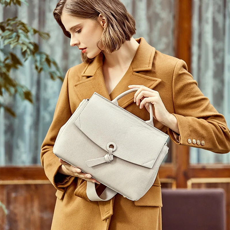 

Leather Women's Bag New Fashion Litchi Striped Head Layer Kraft Single Shoulder Bag Handbag