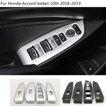 

Car Styling Door Inner Window Glass Panel Armrest Lift Switch Button Trim 4pcs For Honda Accord Sedan 10th 2018 2019 2020