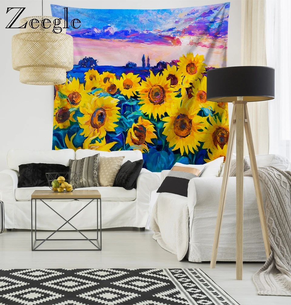 Zeegle Painting Tapestry Home Decorative Wall Hanging Tapestries Boho Beach Towel Yoga Mat Bedspread Table Cloth