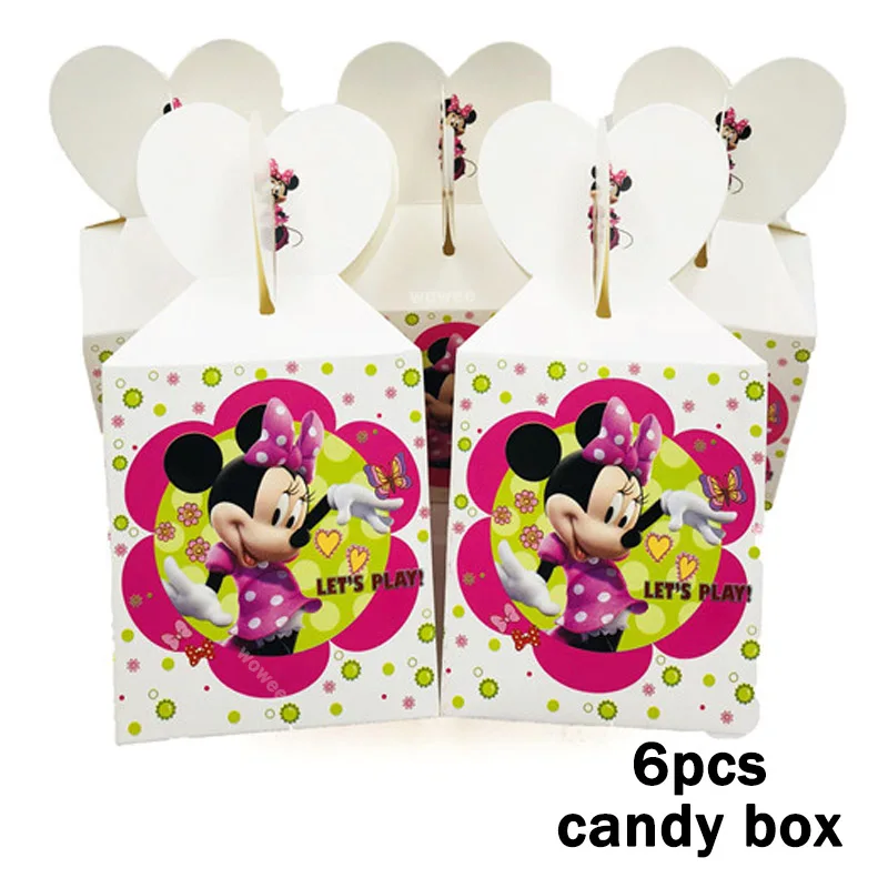 6Candy Box 10 шт./пакет Минни вечерние поставки питьевые Соломки с мультипликационным принтом на день рождения украшения Baby Shower тема праздничные сувениры детские штаны для мальчиков и девочек - Цвет: 6Candy Box