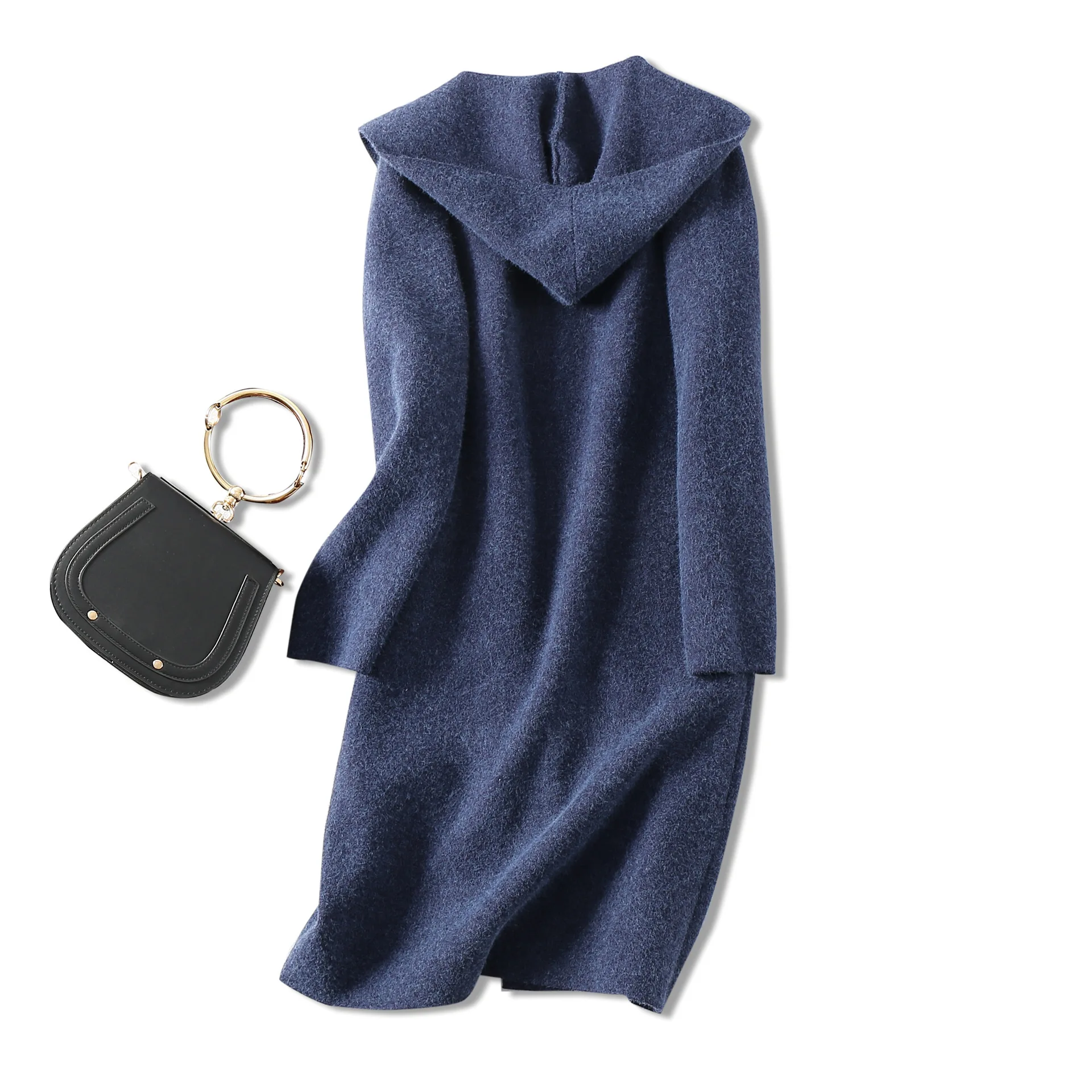 Women Korean Winter Long hooded Overcoat Outwear Coat Loose Plus Size Cardigans Long Sleeve Manteau Femme Hiver Elegant
