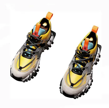 

Top quality New Men's colour mixed Causal flat platform shoes luxury designer Hip-hop punk Loafers sneakers for web celebrity