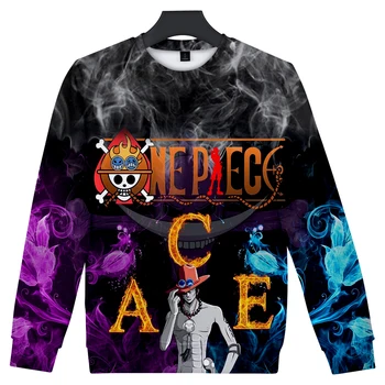 

Harajuku ONE PIECE Men's Clothing Round Neck Sweatshirt Men Slim Fashion Monkey D Luffy O collar Sweatshirt Hot Streetwear