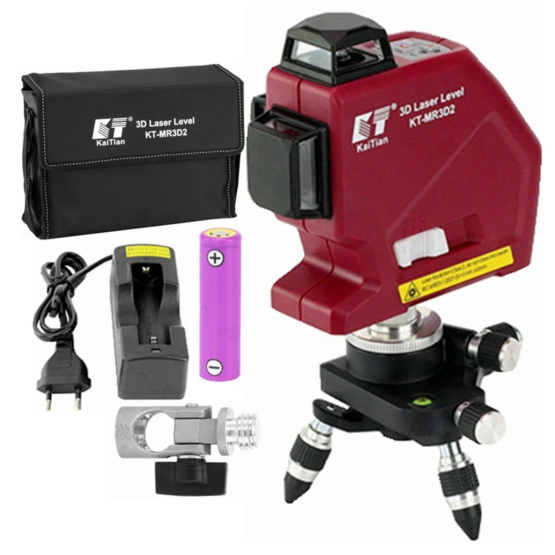 US $118.08 KaiTian 3D Laser Level Battery Cross 12Lines SelfLeveling 360 Horizontal Vertical Professional Super Quality Livella Laser Line
