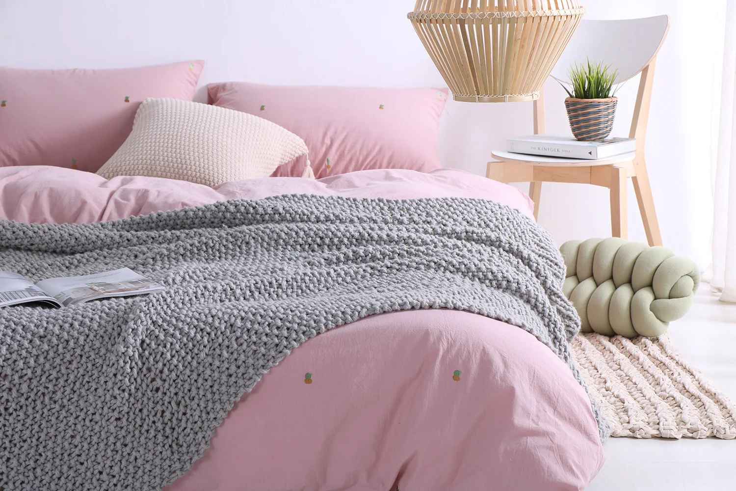 Ruijing текстиль ручной работы мохнатая шерстяная пряжа одеяло вязаная акриловая одеяло для дома коллокация фотография вязаное одеяло