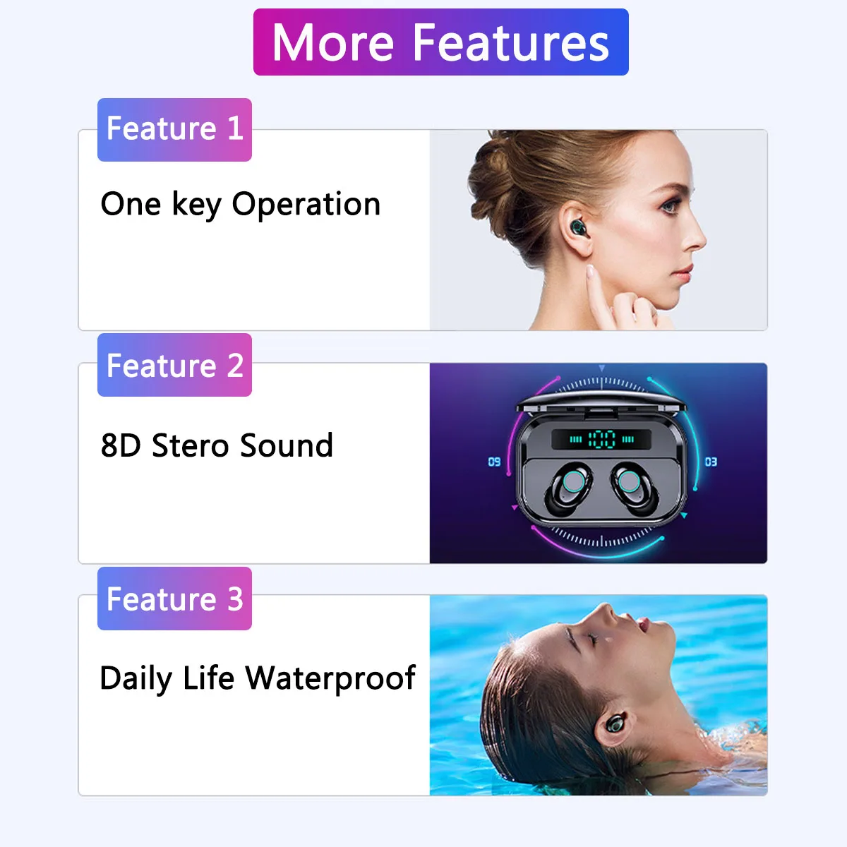 TWS bluetooth 5,0 наушники светодиодный дисплей настоящие беспроводные 8D стерео водонепроницаемые спортивные наушники 2200 мАч Внешний аккумулятор гарнитура для iPhone