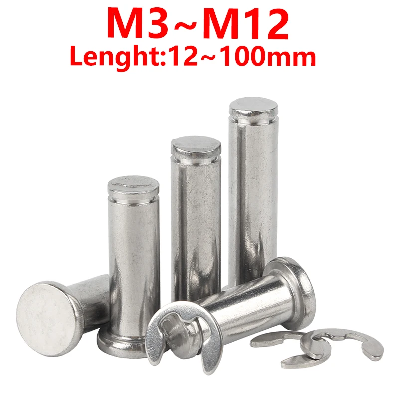 1~5Pcs 304 Stainless Steel Pin Flat Head Slotted Circlip Positioning Cylindrical PinWith M4 M5 M6 M8 M10 M12 | Обустройство дома