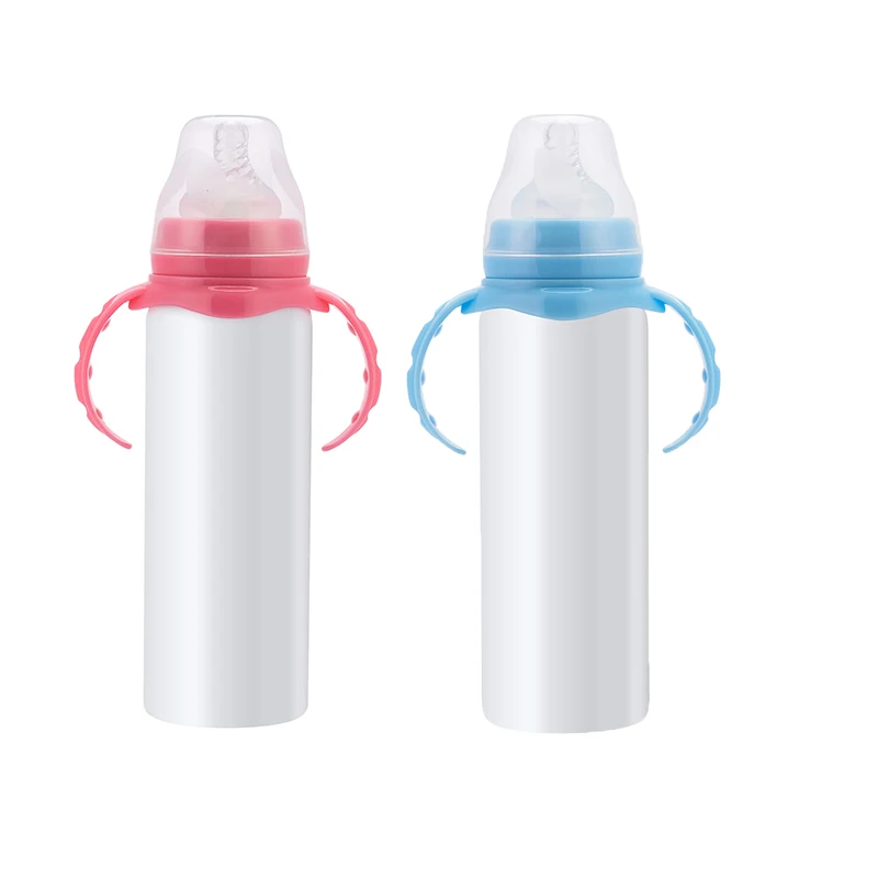 

Оптовая продажа, сублимационная чашка Sippy 8 унций с ручкой, бутылка для молока, вакуумная детская бутылка из нержавеющей стали, соломенный стакан для новорожденных, подарок