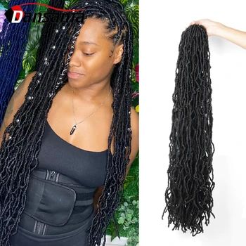 

Dansama 36Inch Passion Twist Hair Synthetic Hair Crochet Briading Hiar Extensions Soft Goddess Locs Nu locs DistressedLocs Black