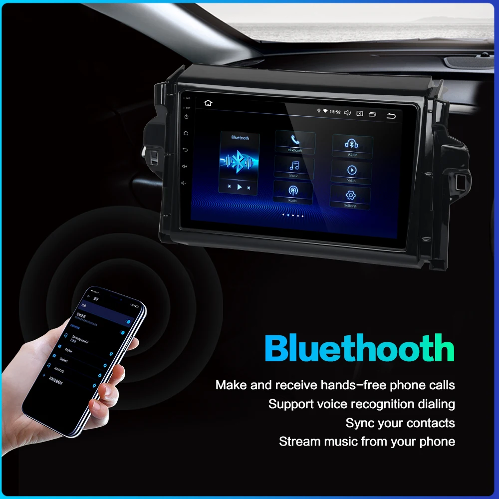 Android 9,0 автомобильный радиоприемник для Toyota Fortuner Автомобильный мультимедийный 10," ips 1024*600 Bluetooth gps DSP