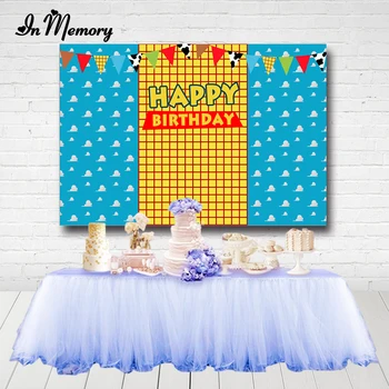 

Blue Sky White Clouds Backdrop Toy Custom Photo Booth Background Cartoon Children Birthday Party Decor Candy Dessert Table