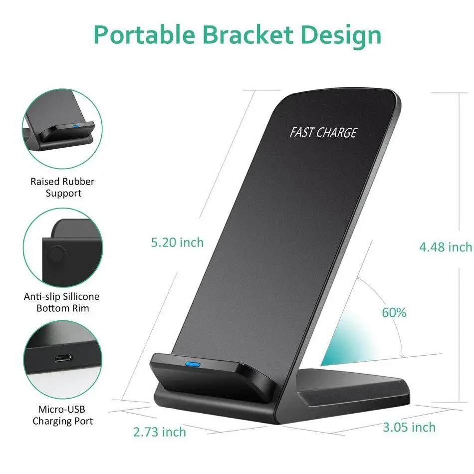 

10W Qi Wireless Charger Fast Charging for Phone 11 8 X XR XS Max for Galaxy S8 S9 S10 Plus S10e for Note 9 10