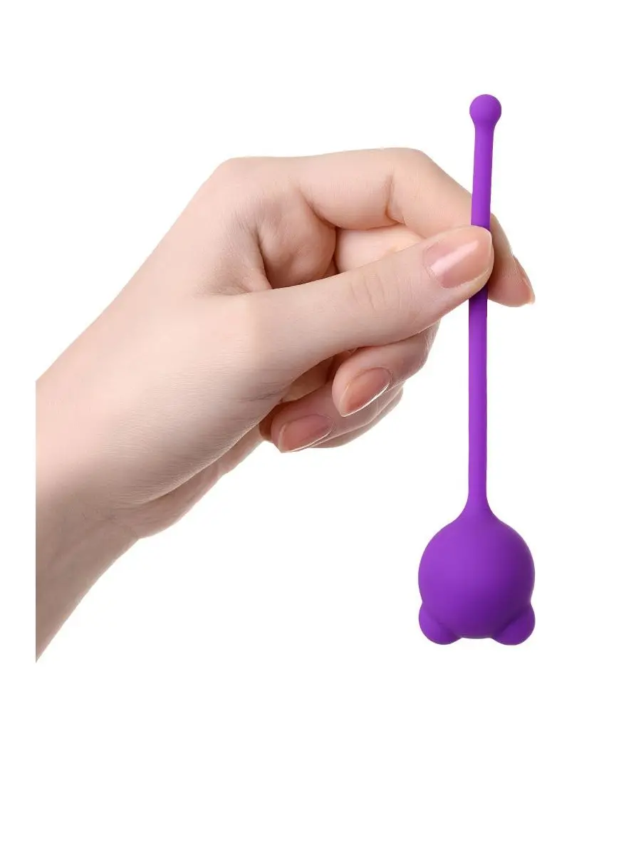Фиолетовый силиконовый вагинальный шарик A-Toys с ушками