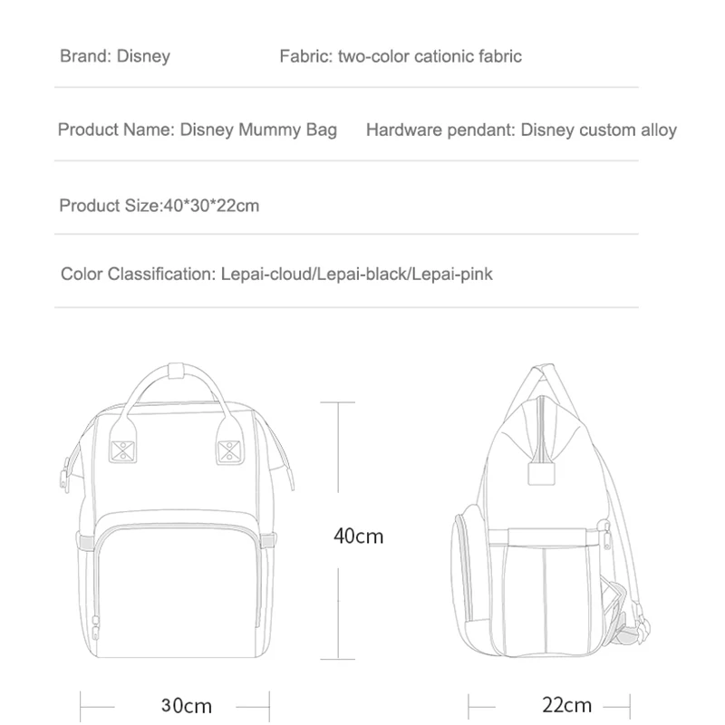 Disney Baby пеленка сумка рюкзак с usb-портом Мода мумия Материнство Многофункциональный подгузник сумка большая сумка для прогулок сумка в Mommy сумка