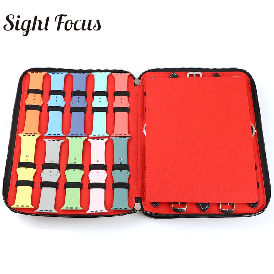 40 Slot Felt Watch Organizer Box Watch Storage Case Pouch Double Layer Box For Apple Strap Band Organizer Holder Bag