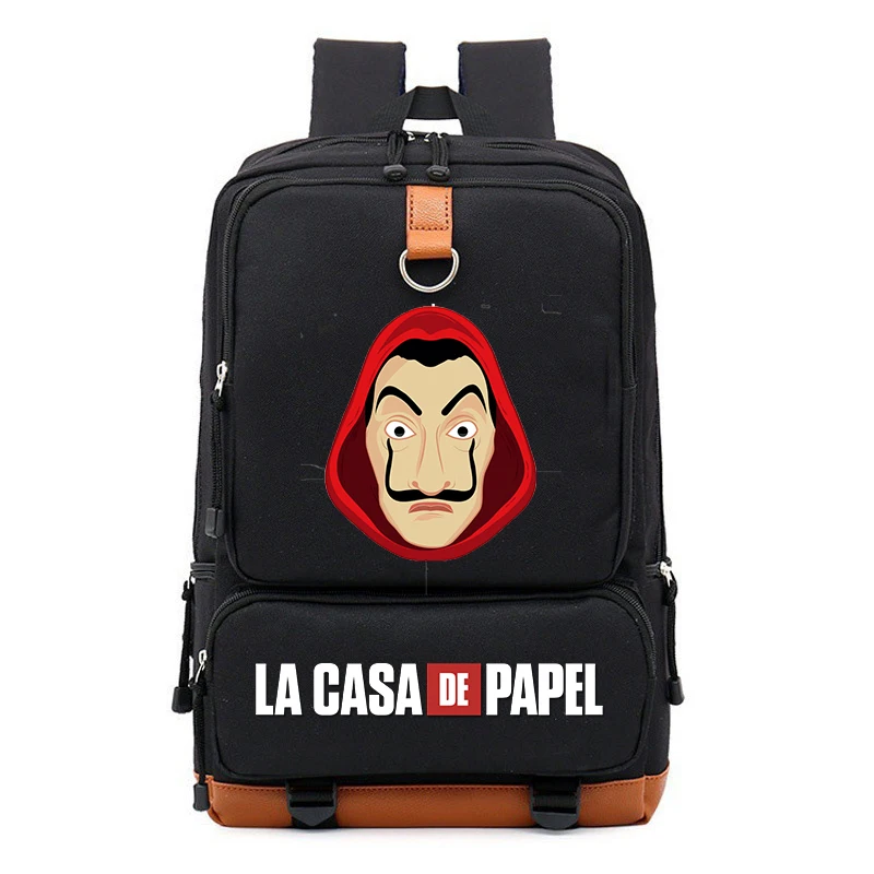 Бумажный бумажный рюкзак La Casa De Papel школьная сумка большой вместимости для