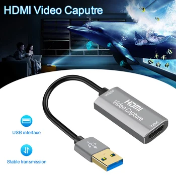 

4K HDMI Video Grabber Box USB 3.0 Video Capture Card 1080P 60fps for Macbook PS4 Game Camera Recorder Live Streaming Webcasting