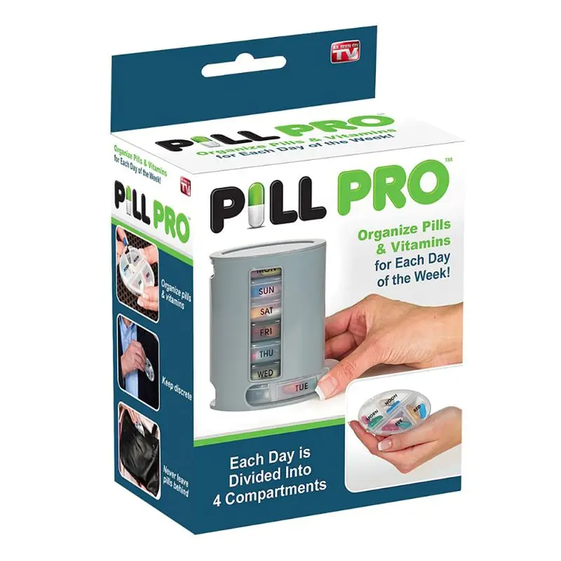 Weekly Storage Pill 7 Day Medicine Tray Vitamin Tablet Case Box Organizer