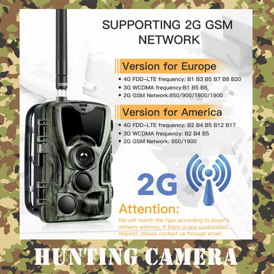 

HC-801M 2G Hunting Camera 16MP Trail Camera SMS/MMS/SMTP IP65 Photo Traps 0.3s Trigger Time Camera