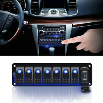 

8-Gang Car Auto Boat Marine LED Rocker Switch Panel Circuit Breaker Waterproof