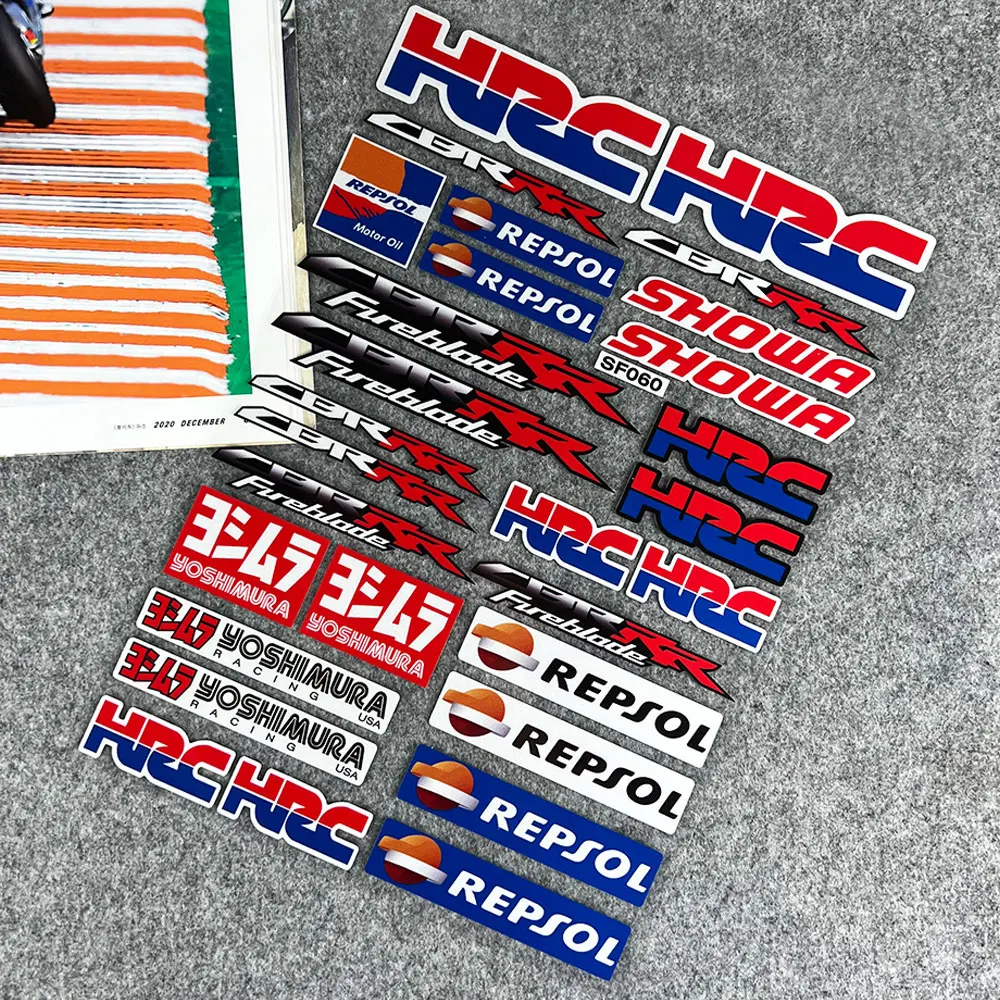 Reflective Motorcycle Accessories Tank Decals Helmet Stickers for Honda HRC REPSOL CBR1000RR CBR650F CBR600RR CBR500/300/200R | Автомобили