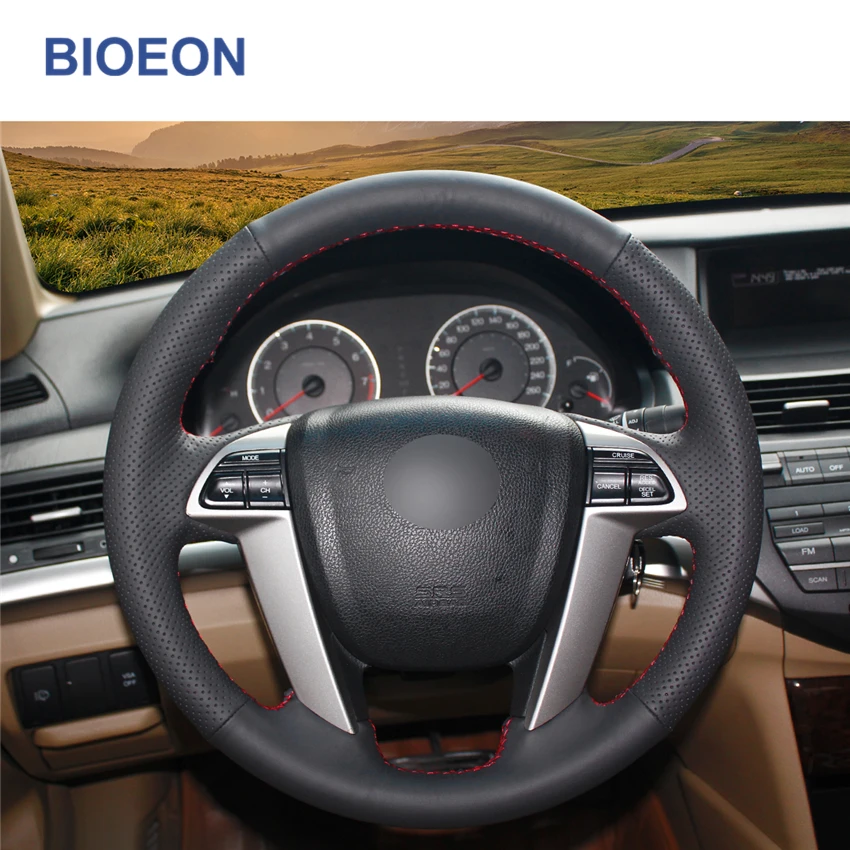 Черный PU искусственная кожа Чехол рулевого колеса автомобиля для Honda Accord 8 2008-2012 Odyssey 2011- Crosstour 2012 Pilot