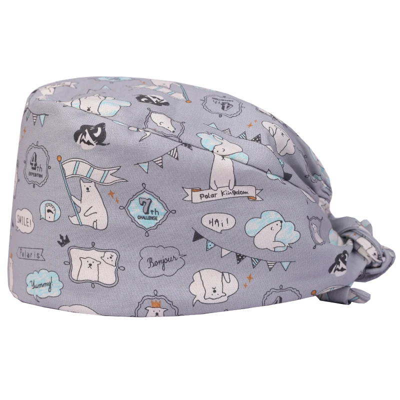 Полярный медведь серого цвета с эффектом потертости Кепки s шаблон ветеринарная