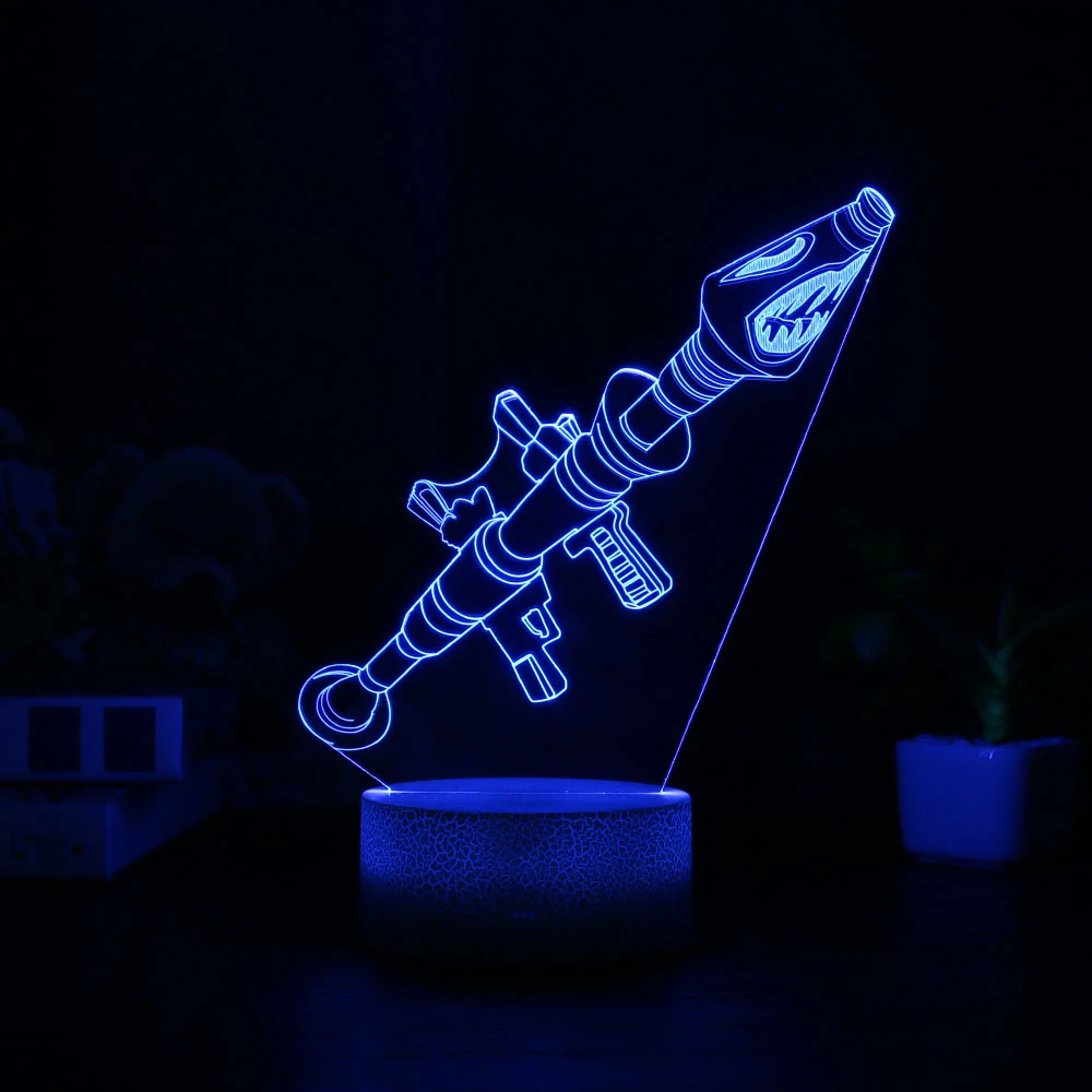 Игровой персонаж 3D лампа светодиодный 7 цветов сенсорный выключатель, настольная лампа лама акриловое украшение ночник Подарки для детей