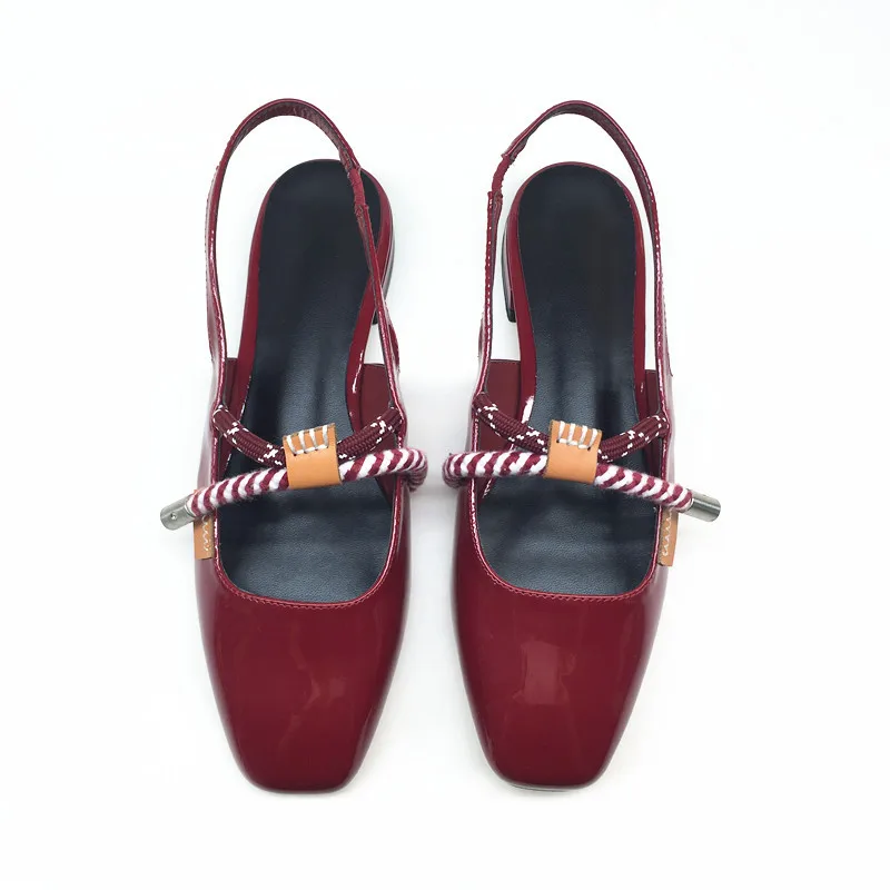 

WOMEN'S Sandals New Style Small CK Square Head after Empty Cool Shoes Knot Decoration Closed-toe Low Documentary Shoes Mary Jane