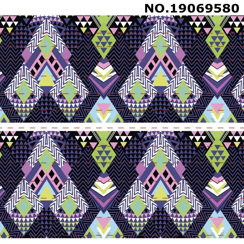 19079580 10 ярдов-разные размеры-лента Grosgrain-принт с геометрическим узором/19079574-9588 - Цвет: 19079580
