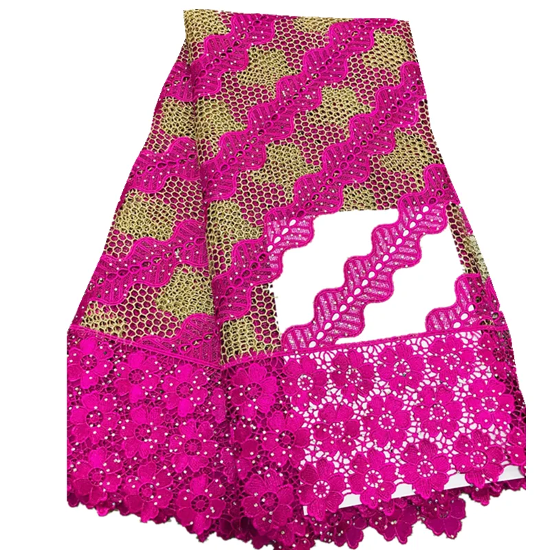 

2019 Latest Guipure Lace Cord Lace Embroiderey French African Cord Lace Fabric High Quality Nigeria Lace Fabric For Wedding WD12