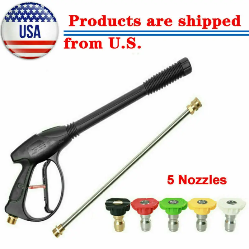

High Pressure 4000PSI Car Power Washer Spray Gun Wand/Lance Nozzle Tips Hose Kit