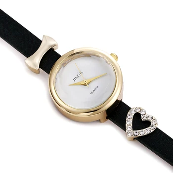 

Top Brand Women's Watches Fashion Leather Rhinestone Heart Wrist Watch Women Watches Ladies Clock Bayan Kol Saati Reloj Mujer