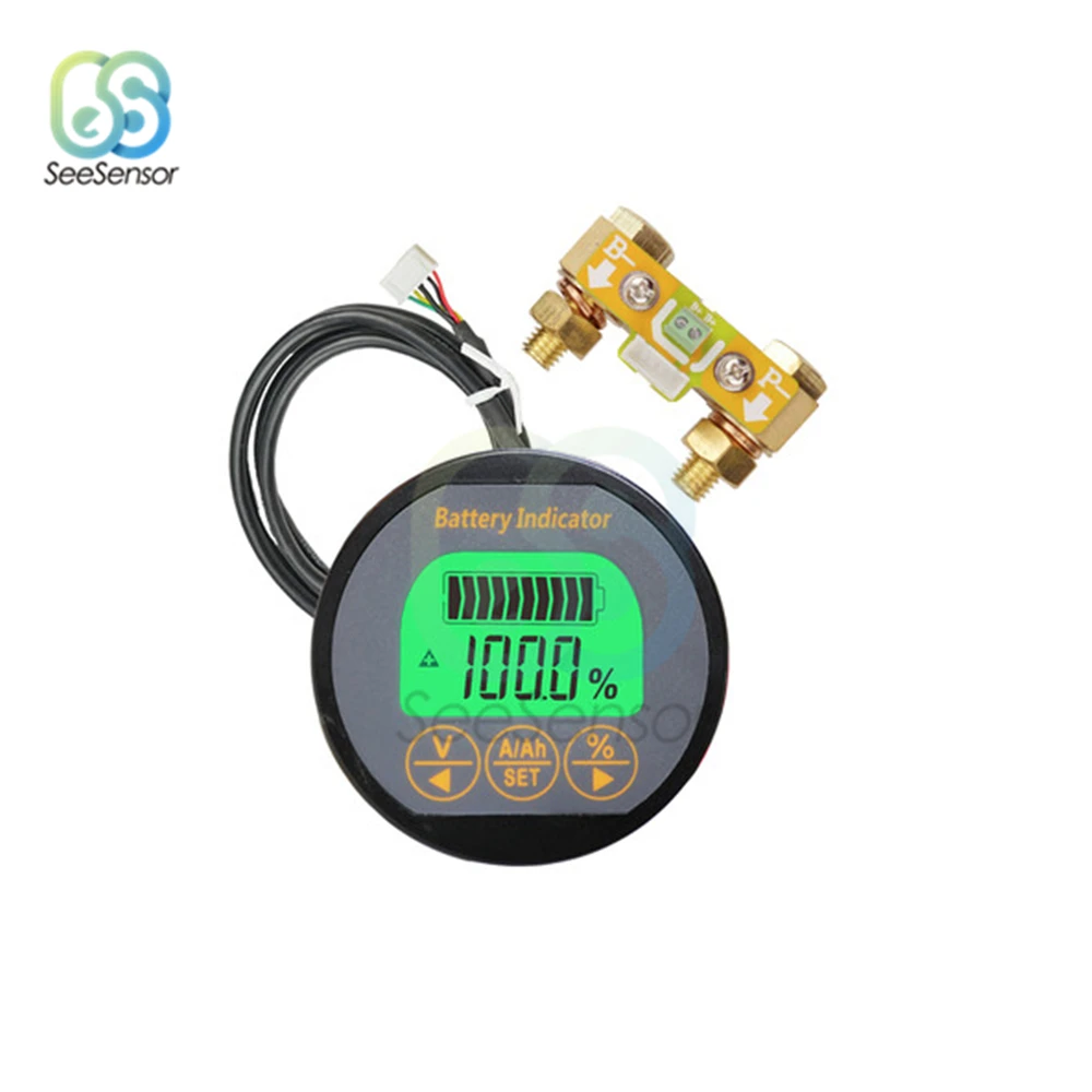 Voltmetro dell'amperometro dell'indicatore di capacità della batteria DC8-80V 50A 100A 350A TR16 per le batterie al litio dello li-ione - immagine 4