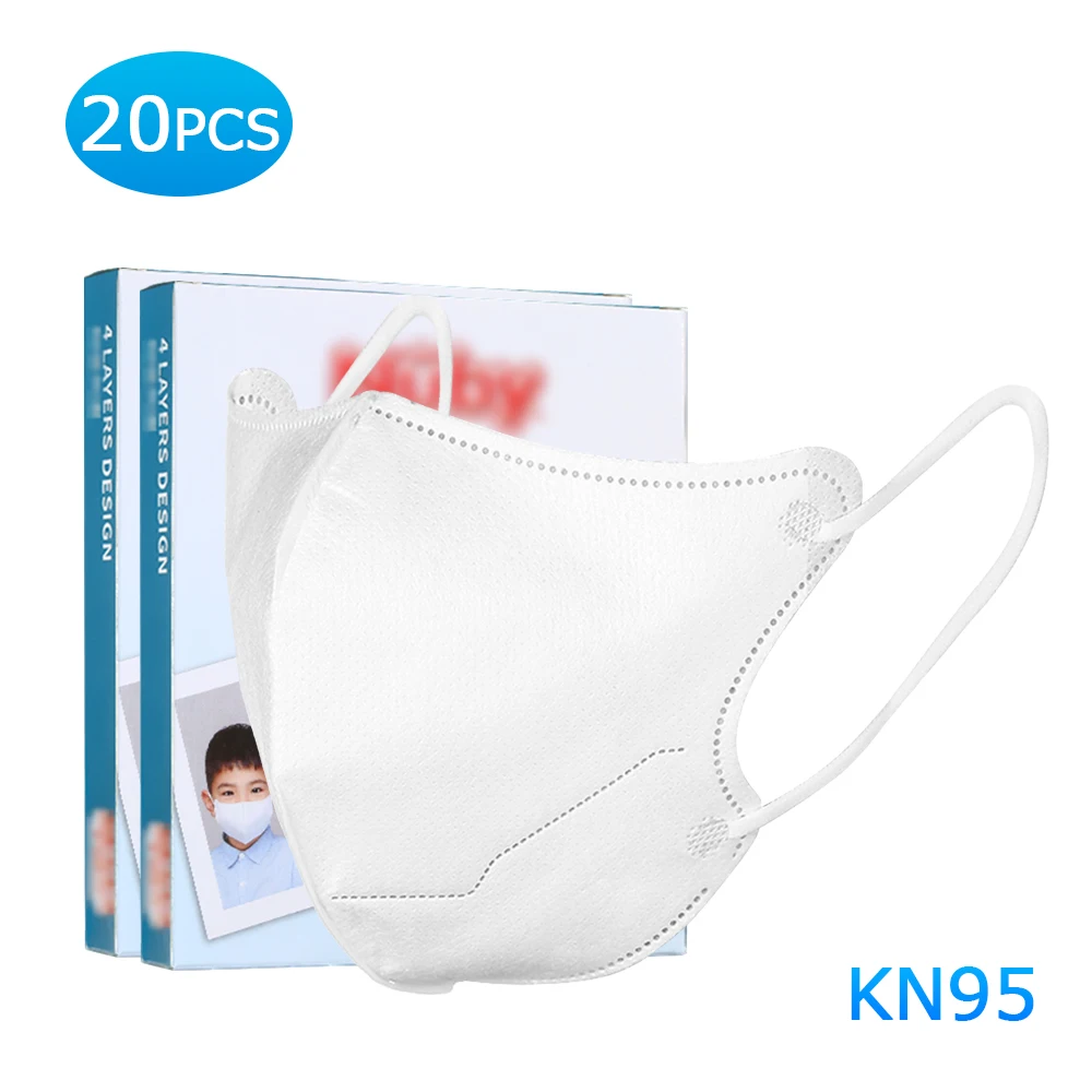 

US CZ STOCK Children Kids KN95 Mask Disposable Face Mask 4 Layers Masks Non-woven Fabric Mask Face Cover Earloop Mouth Masks