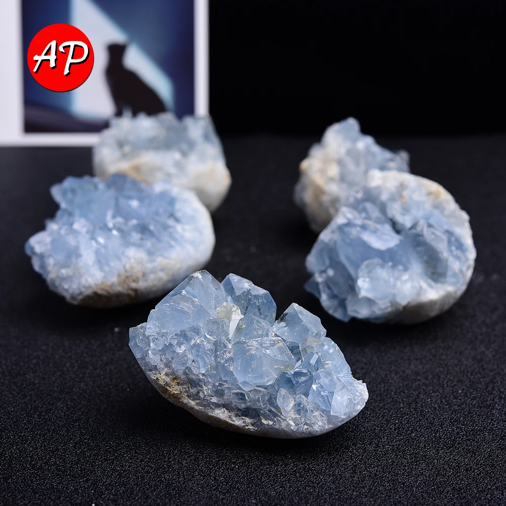 1PC Madagascar Natural Celestite Mineral Healing Crystal Cluster Sky Blue Irregular Gem Stone Specimen Home Decor Quartz