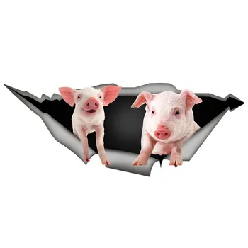 

Refrigerator Pig Mural 3D Dog Wall Waterproof Closestool Sticker Home Decor Cute