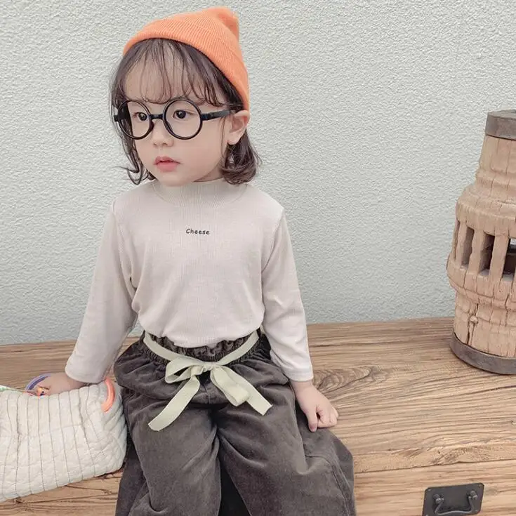 Новинка года, футболка для девочек и мальчиков осенний хлопковый мягкий модный детский топ с длинными рукавами, размеры от 1 до 6 лет