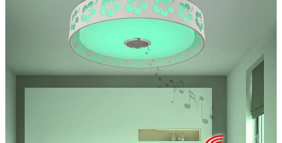 Bluetooth светодиодный светильник потолочный с loundspeaker для спальни приглушить светодиодный Потолочные светильники 36 Вт 90-260 В современный для